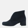 Semler Chic Midnight Blue Suede Curvy Ankle Boots