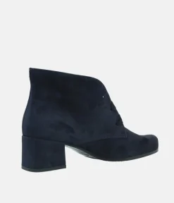 Semler Chic Midnight Blue Suede Curvy Ankle Boots