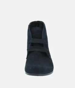 Semler Chic Midnight Blue Suede Curvy Ankle Boots