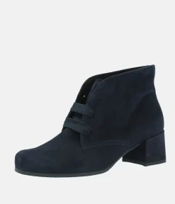 Semler Chic Midnight Blue Suede Curvy Ankle Boots