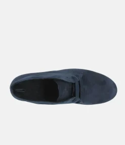 Semler Chic Midnight Blue Suede Curvy Ankle Boots