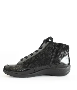 Semler Deluxe Floral Patent/Velour Ankle Boots