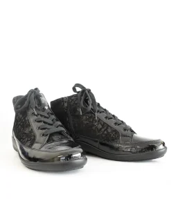 Semler Deluxe Floral Patent/Velour Ankle Boots