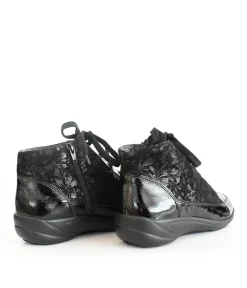 Semler Deluxe Floral Patent/Velour Ankle Boots