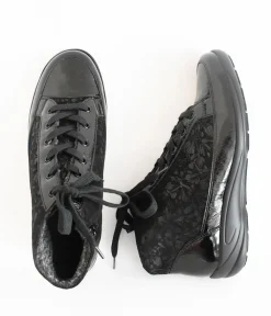 Semler Deluxe Floral Patent/Velour Ankle Boots