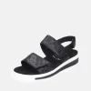 Semler Fashionable Quilted Black Wedge Sandals
