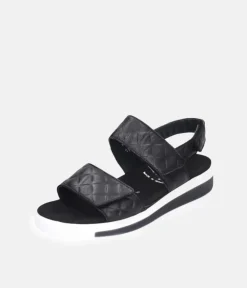 Semler Fashionable Quilted Black Wedge Sandals
