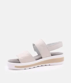 Semler Fashionable Quilted Cream Wedge Sandals