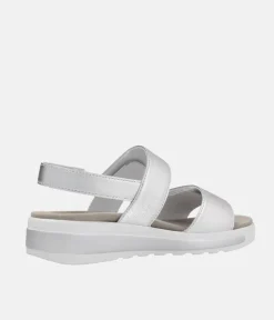 Semler Fashionable Quilted Metallic Silver Wedge Sandals