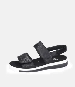 Semler Fashionable Quilted Black Wedge Sandals