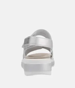 Semler Fashionable Quilted Metallic Silver Wedge Sandals