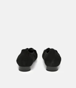 Semler Luxurious Black Suede Low Heel Slip on Shoes