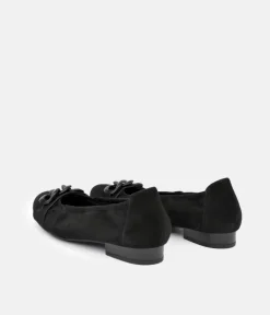 Semler Luxurious Black Suede Low Heel Slip on Shoes
