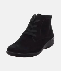 Semler Plush Black Suede Ankle Bootie