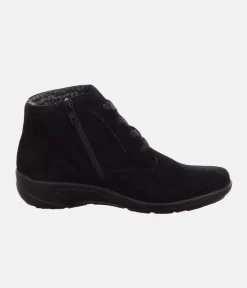 Semler Plush Black Suede Ankle Bootie