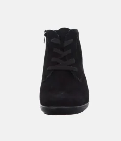 Semler Plush Black Suede Ankle Bootie