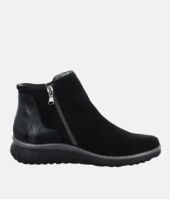 Semler Premium Black Suede Ankle Bootie