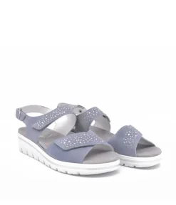 Semler Sky Blue Diamante Wedge Sandals