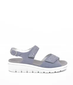 Semler Sky Blue Diamante Wedge Sandals