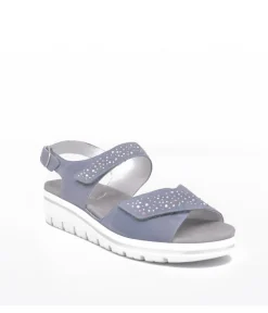 Semler Sky Blue Diamante Wedge Sandals