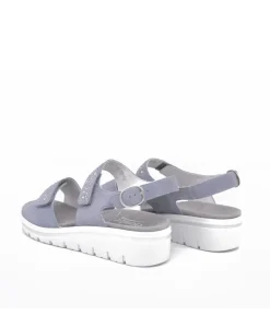 Semler Sky Blue Diamante Wedge Sandals