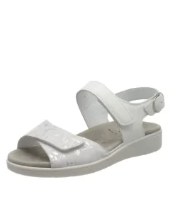 Semler Stylish White/Silver Flower Print Sandals