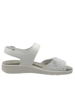 Semler Stylish White/Silver Flower Print Sandals