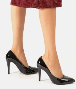 Sexy Black Patent Sky High Stiletto Heels