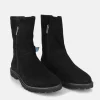 Sioux Premium Black Suede Midi Ankle Boots