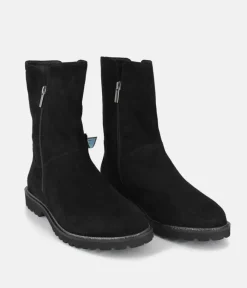 Sioux Premium Black Suede Midi Ankle Boots