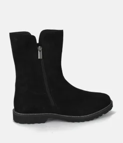 Sioux Premium Black Suede Midi Ankle Boots