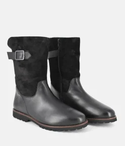 Sioux Premium Cosy Black Combi Midi Ankle Boots