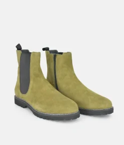 Sioux Premium Green Suede Ankle Boots