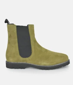 Sioux Premium Green Suede Ankle Boots
