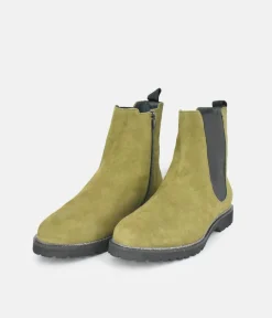 Sioux Premium Green Suede Ankle Boots