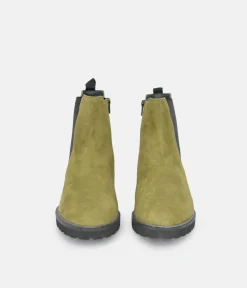 Sioux Premium Green Suede Ankle Boots