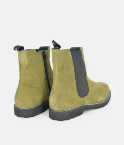 Sioux Premium Green Suede Ankle Boots