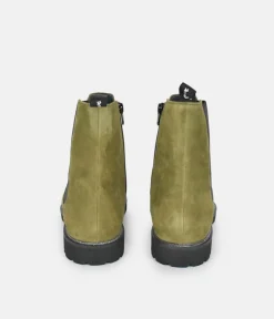 Sioux Premium Green Suede Ankle Boots