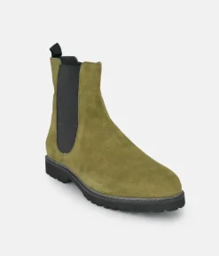 Sioux Premium Green Suede Ankle Boots