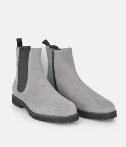 Sioux Premium Light Grey Suede Ankle Boots