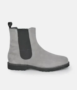 Sioux Premium Light Grey Suede Ankle Boots