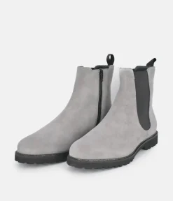 Sioux Premium Light Grey Suede Ankle Boots
