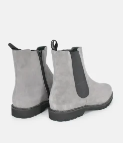 Sioux Premium Light Grey Suede Ankle Boots