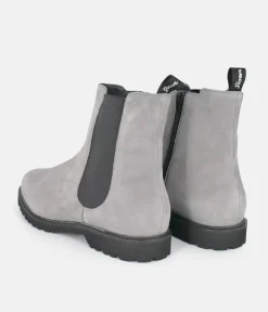 Sioux Premium Light Grey Suede Ankle Boots