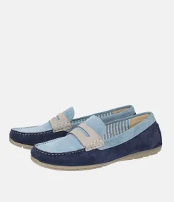 Sioux Pretty Blue/Navy Driving Moccasins