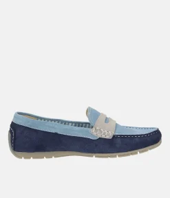 Sioux Pretty Blue/Navy Driving Moccasins
