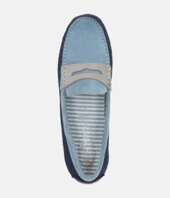 Sioux Pretty Blue/Navy Driving Moccasins