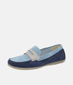 Sioux Pretty Blue/Navy Driving Moccasins
