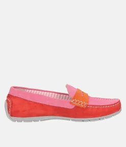 Sioux Pretty Pink Multi Driving Moccasins