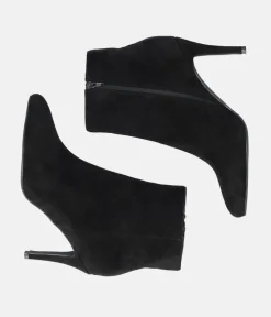 Sky High Black Suede Stiletto Heel Booties